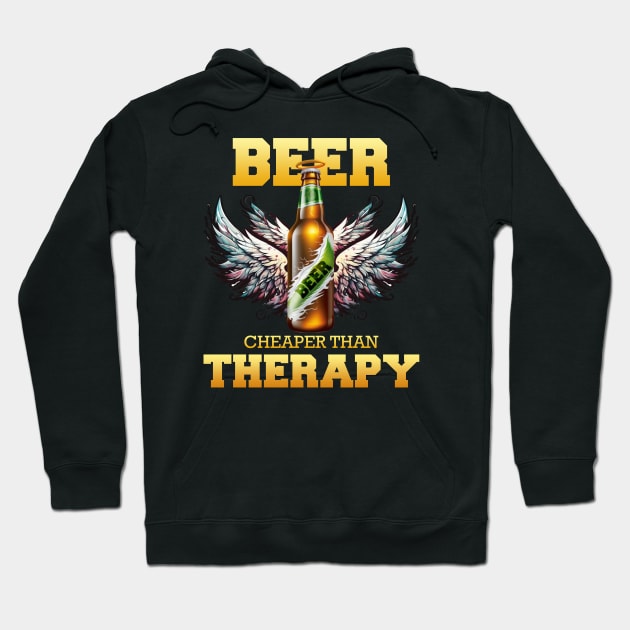 Beer is cheaper than Therapy - Dark Version 1 Hoodie by i2studio